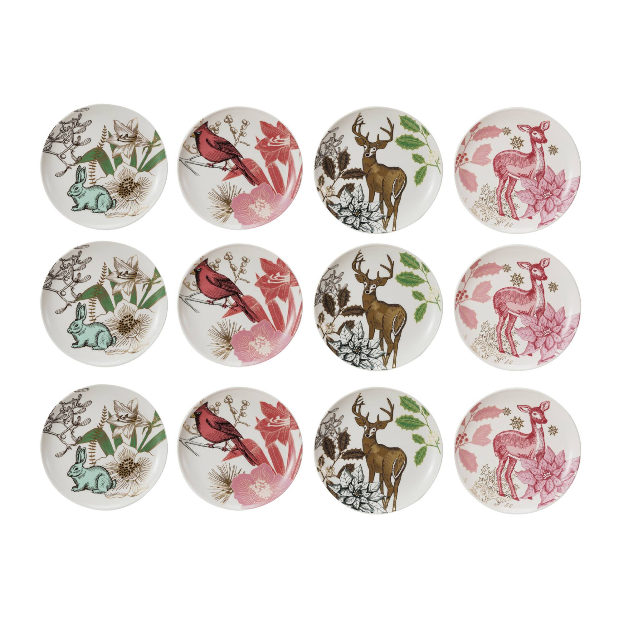 Hello Honey® 6" Woodland Animal Round Stoneware Plates, 12ct.
